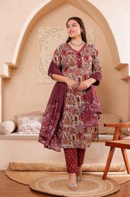 Cotton Kurti Pent & Dupatta Set Cotton kurti seat 