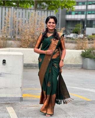 BEAUTIFUL RICH PALLU & JACQUARD WORK ON ALL OVER THE SAREE sattin silk designer saree