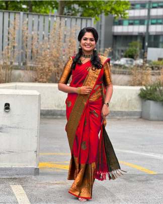 BEAUTIFUL RICH PALLU & JACQUARD WORK ON ALL OVER THE SAREE sattin silk designer saree