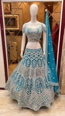 BUTTERFLY NET WITH HAVEY CHAIN WORK Lehenga Choli All