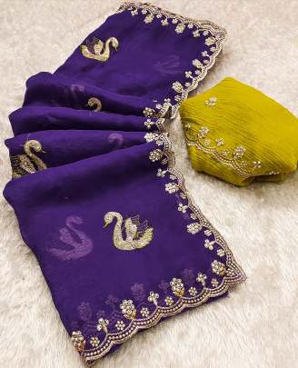 Beautiful Party wear saree sattin silk designer saree