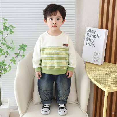 Brown & Green colour printed sweatshirt & funky baggy denims. girls &boys