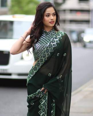 CELEBRITY STYLE SEQUINS SAREE  Party wear saree