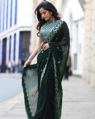 CELEBRITY STYLE SEQUINS SAREE  Party wear saree