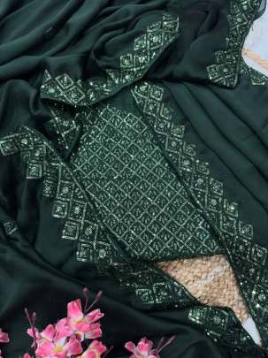 CELEBRITY STYLE SEQUINS SAREE  Party wear saree