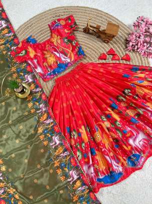 DESIGNER KALAM KARI STYLE LAHENGA SET Lehenga Choli
