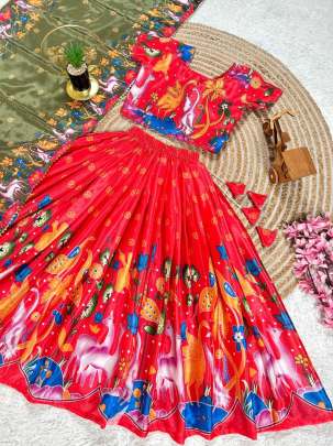 DESIGNER KALAM KARI STYLE LAHENGA SET Lehenga Choli