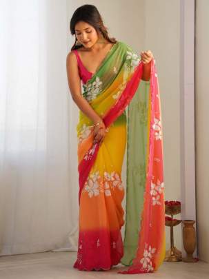 EMBROIDERY  WORK  SAREE Party wear saree