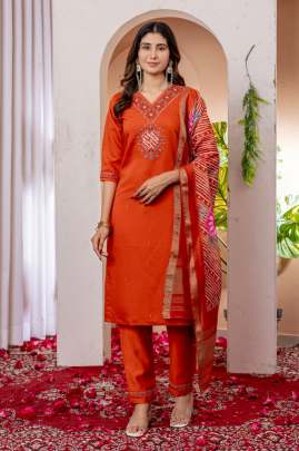 Elegant Straight Kurti Pant Dupatta Set Cotton kurti seat 