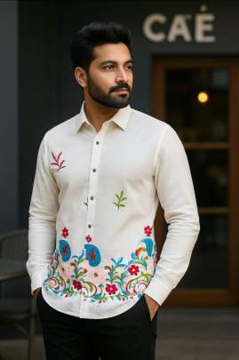 Embroidery Work Shirt Mens Shirt