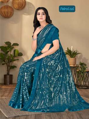 Exclusive Celebrity inspired Beautyful sequence saree Cotton kurti seat 