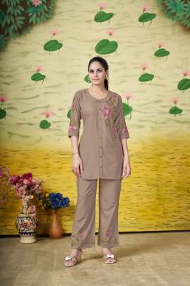 Heavy Rayon Cord Set Cotton kurti seat 