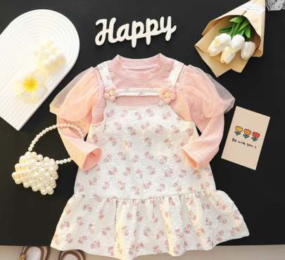 Imported Korean printed stylish cotton frocks for girls  Kids Wear