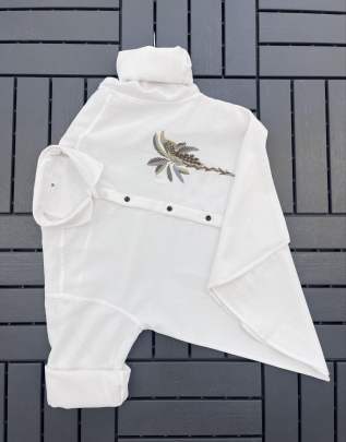 MEN'S EXCLUSIVE LINEN FABRIC EMBRODARY WORK FULL SLEEVE SHIRT Mens Shirt