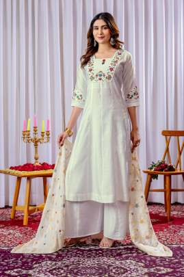 Multi Embroidery Thread,With Hand Work Cotton kurti seat 