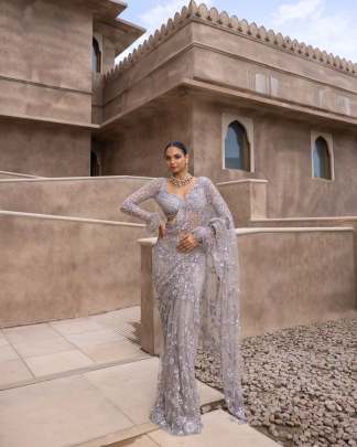 NEW BOLLYWOOD BLOCKBUSTER DESIGNING SAREE Designer Saree