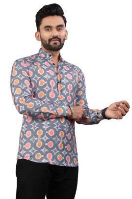 PRINT SHORT KURTA Mens Short Kurta