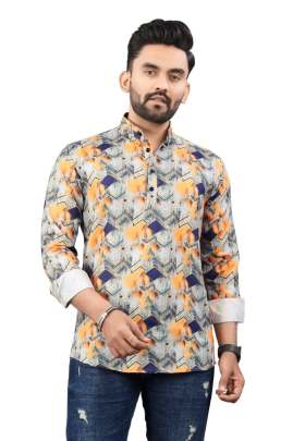 PRINT SHORT KURTA Mens Short Kurta
