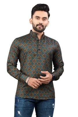 PRINT SHORT KURTA Mens Short Kurta
