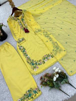 Presenting  New Designer Party Wear Look Top-Plazzo and Dupatta 3 piece 