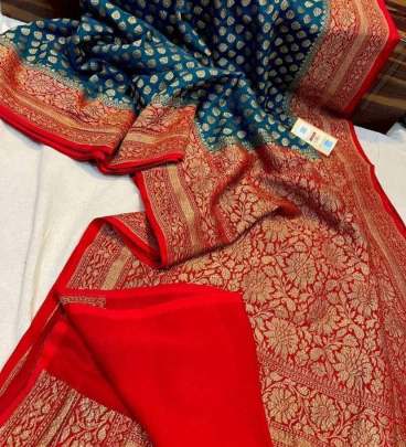 Pure Soft Khadi Georgette Silk Saree  Party wear saree