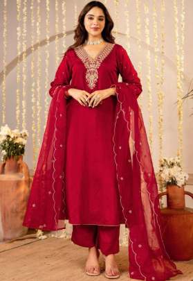 Roman Silk Kurta Pent Set 3 piece 