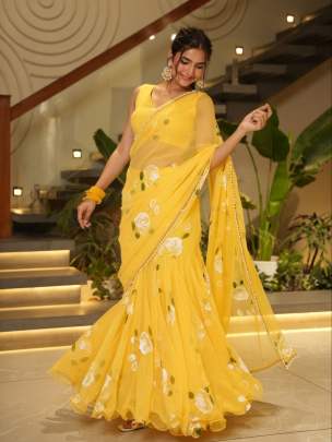 Ruffle Lehenga Saree Party wear saree