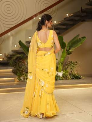 Ruffle Lehenga Saree Party wear saree
