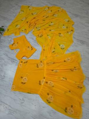 Ruffle Lehenga Saree Party wear saree