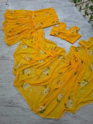 Ruffle Lehenga Saree Party wear saree