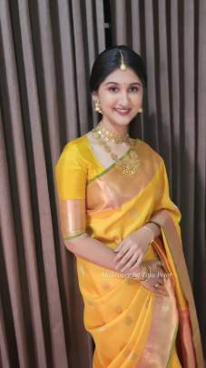 SAREE WITH BEAUTIFUL ZAHLAR Lichi Silk Saree