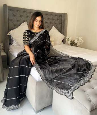 Ure Zimmy Choo Satin Saree Designer Saree