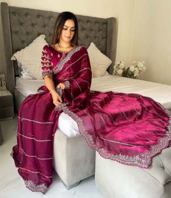 Ure Zimmy Choo Satin Saree sattin silk designer saree