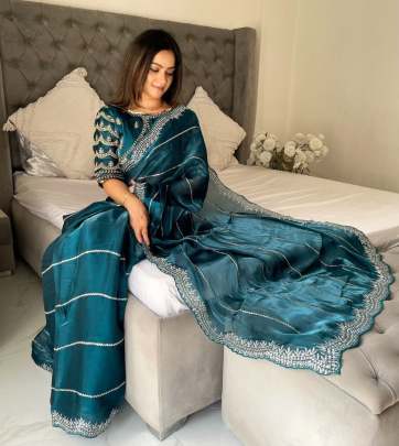 Ure Zimmy Choo Satin Saree sattin silk designer saree