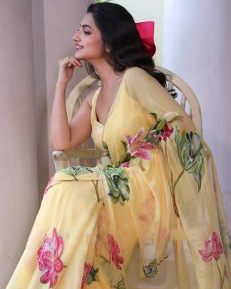 exclusive floral handwork saree Party wear saree