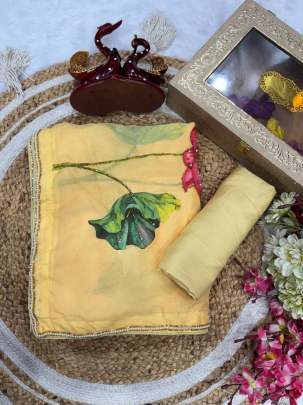 exclusive floral handwork saree Party wear saree