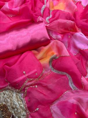 exclusive floral handwork saree Party wear saree