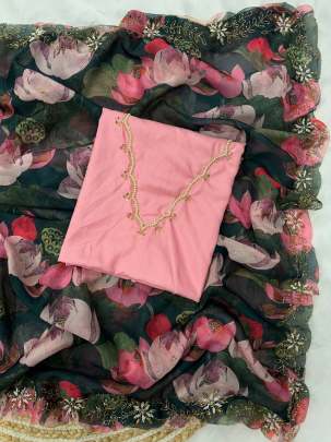 exclusive floral handwork saree Party wear saree
